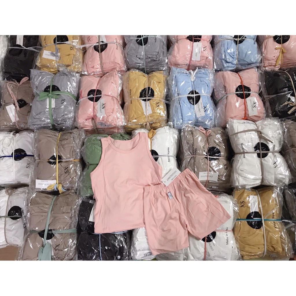 Bộ quần áo trẻ em sát nách Cotton thun lạnh cho bé sơ sinh tới 17kg (HN 512) - Hàng nhập khẩu