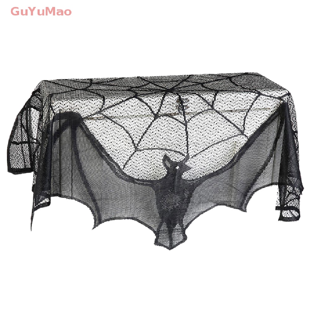 [cxGUYU] Khăn Trải Bàn Trang Trí Halloween Hình Lưới Nhện Đen Cho Bữa Tiệc
