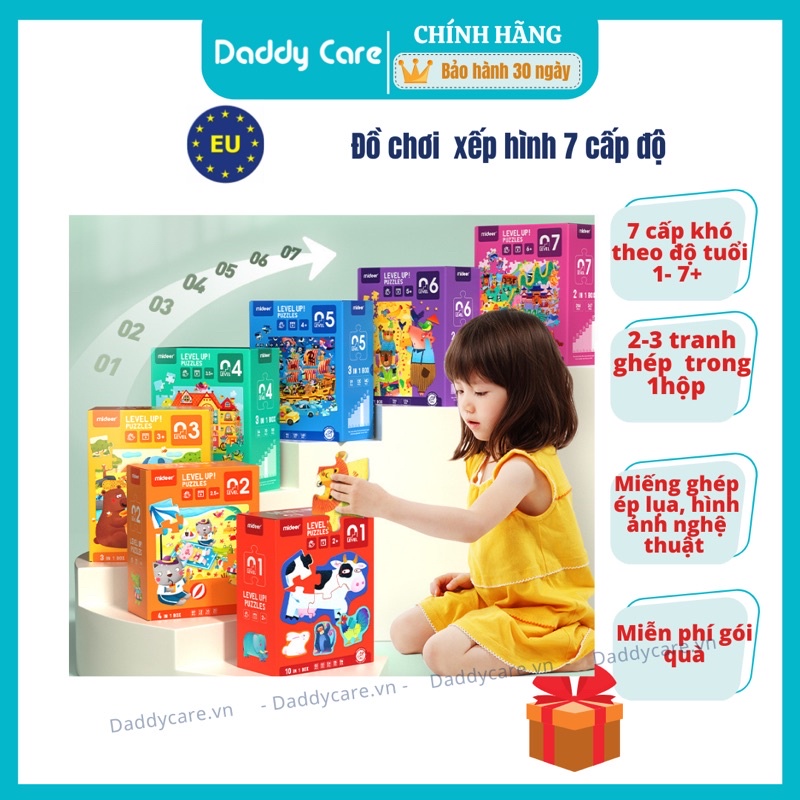 Bộ xếp hình cho bé Mideer Puzzles Level Up, Đồ chơi giáo dục trẻ em từ 1,2,3,4,5,6,7 tuổi