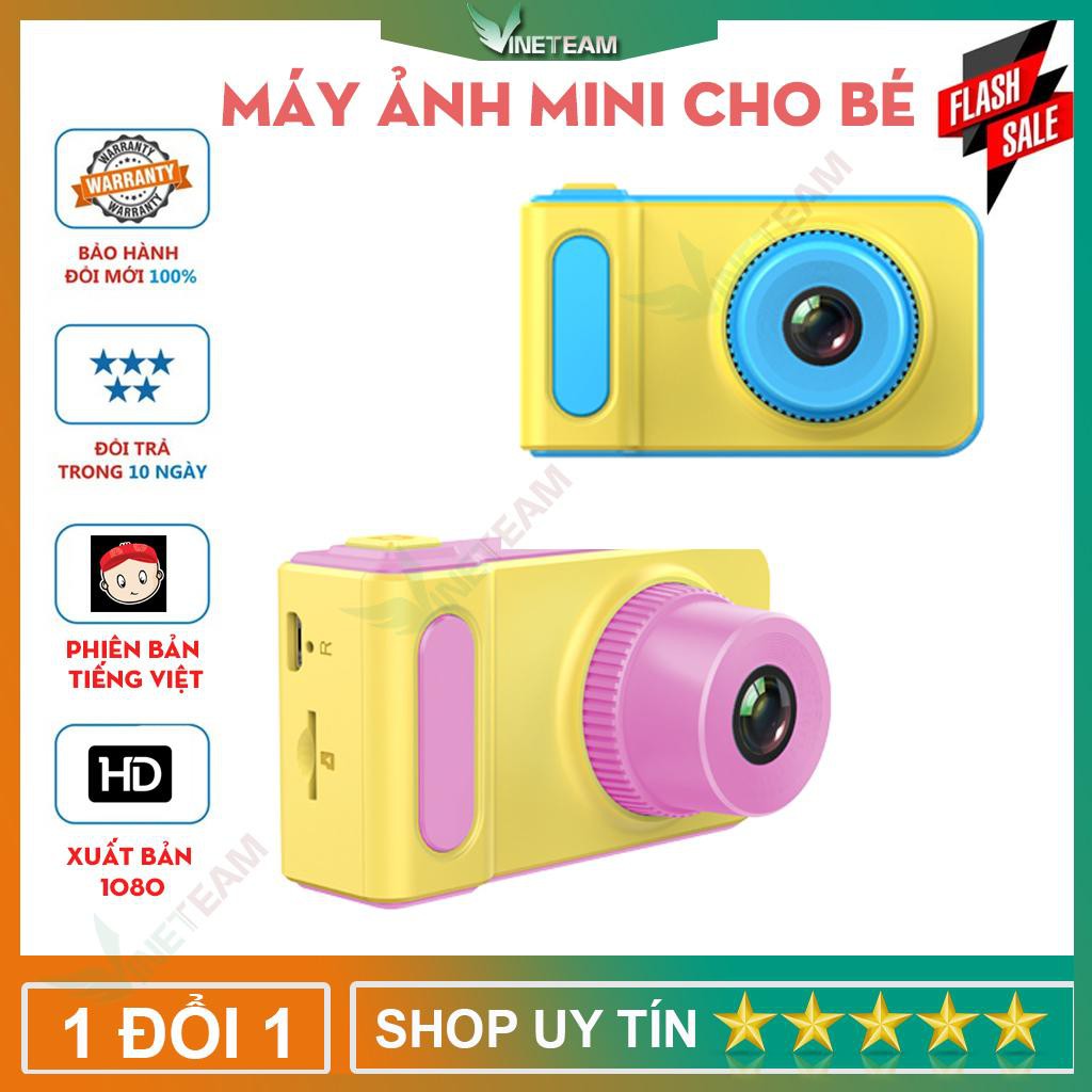 Máy Ảnh kỹ thuật số Mini cho bé Nhiều Màu Sắc dùng thẻ nhớ không dùng FILM,Hỗ Trợ Quay Phim Chụp Ảnh,ngôn ngữ tiếng việt