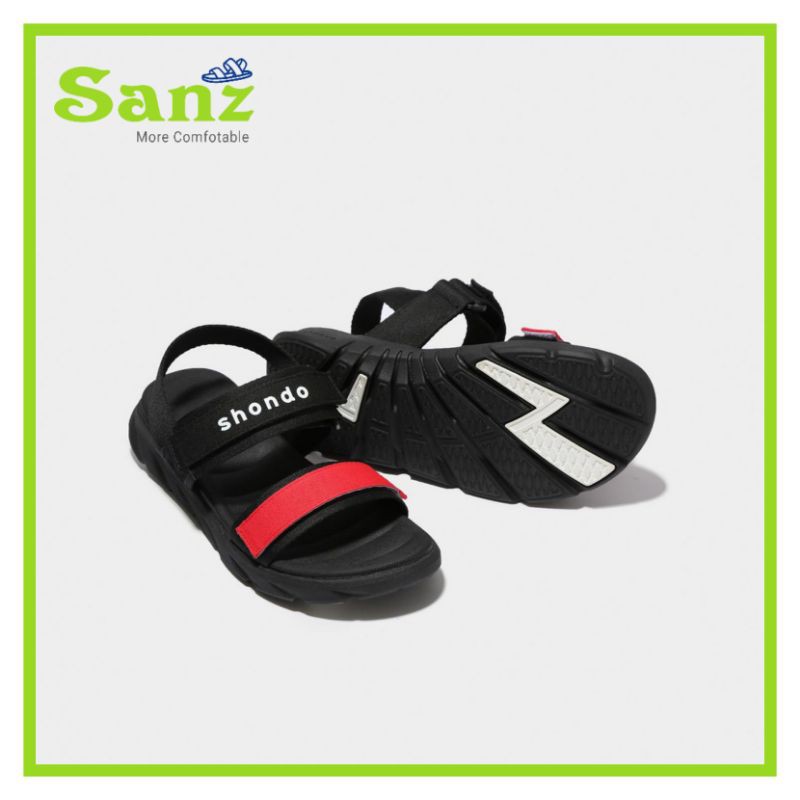 Giày Sandal Shondo Shat F6 Sport màu đen đỏ quai ngang Chính Hãng 100%