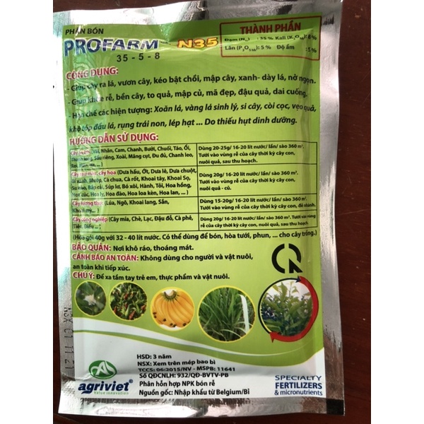Phân bón PROFARM-N35 siêu xanh