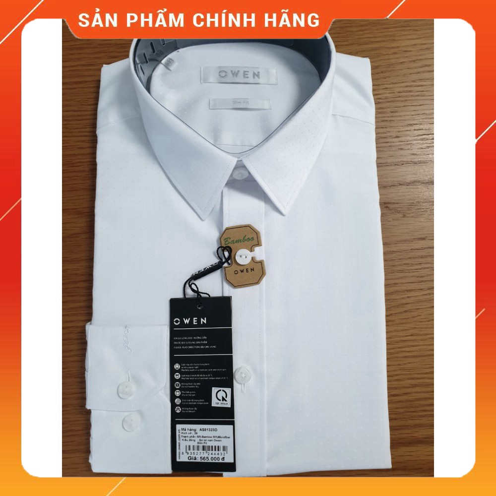 (Thời trang Owen) Áo Sơ mi nam trắng dài tay Slim Fit Owen bamboo - AS81323D