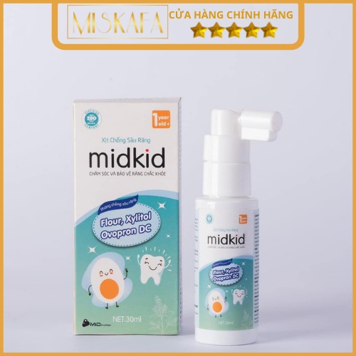 MIDKID xịt chống sâu răng, Xịt ngăn ngừa sâu răng, bảo vệ men răng, ngừa ố vàng, đập tan sâu sún hà mủn