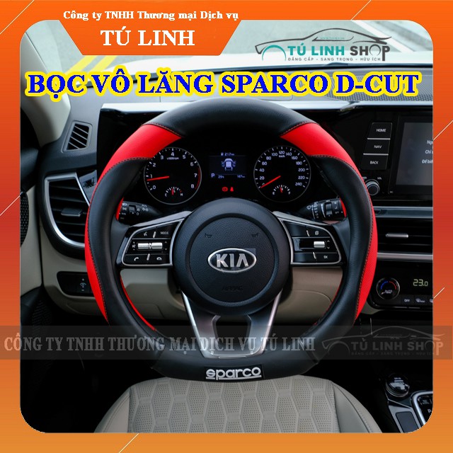 Bọc vô lăng dáng D-cut cho Kia Seltos, Volkswagen, Suzuki chính hãng Sparco, Mincar