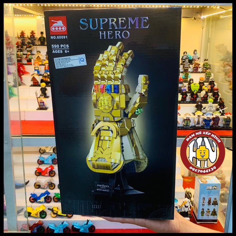 Đồ chơi xếp hình - Lắp ráp găng tay Thanos - Marvel - Loại bự - Scale 1:1 - 60091 - Ảnh shop !