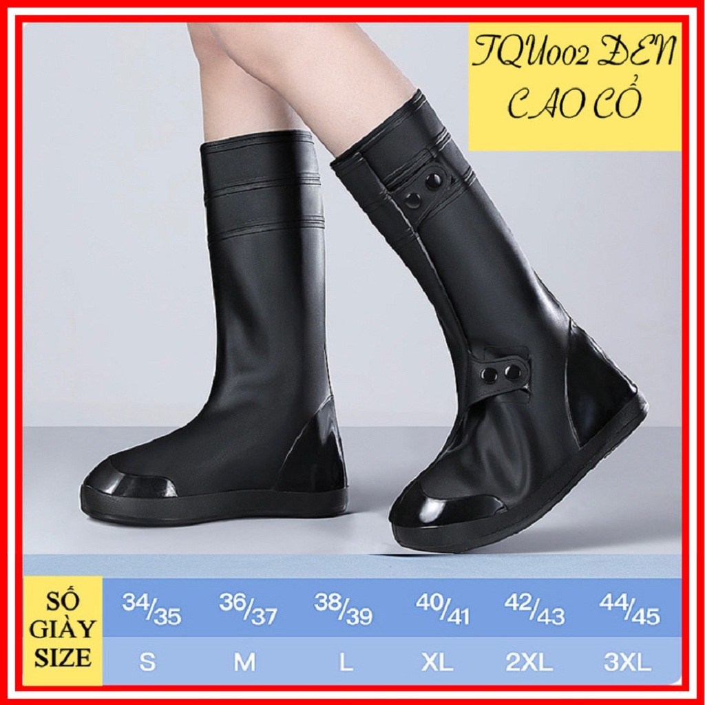 Ủng Đi Mưa Silicon Thời Trang, Bọc Giày Dép Đi Mưa Bằng Ủng Cao Su Chống Trơn Trượt Cao Cấp