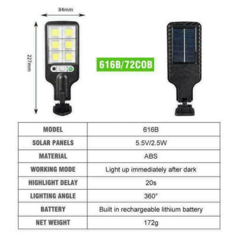 Đèn LED Gắn Tường Sử Dụng Năng Lượng Mặt Trời Chống Thấm Nước Siêu Sáng Xoay 360 Độ