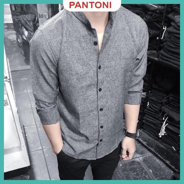 Áo sơ mi đũi CỔ TÀU màu Xám Tiêu chất vải đũi cao cấp | BigBuy360 - bigbuy360.vn