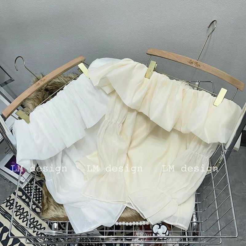 Áo trễ vai bèo chất lụa tơ voan đẹp - sẵn 2 màu