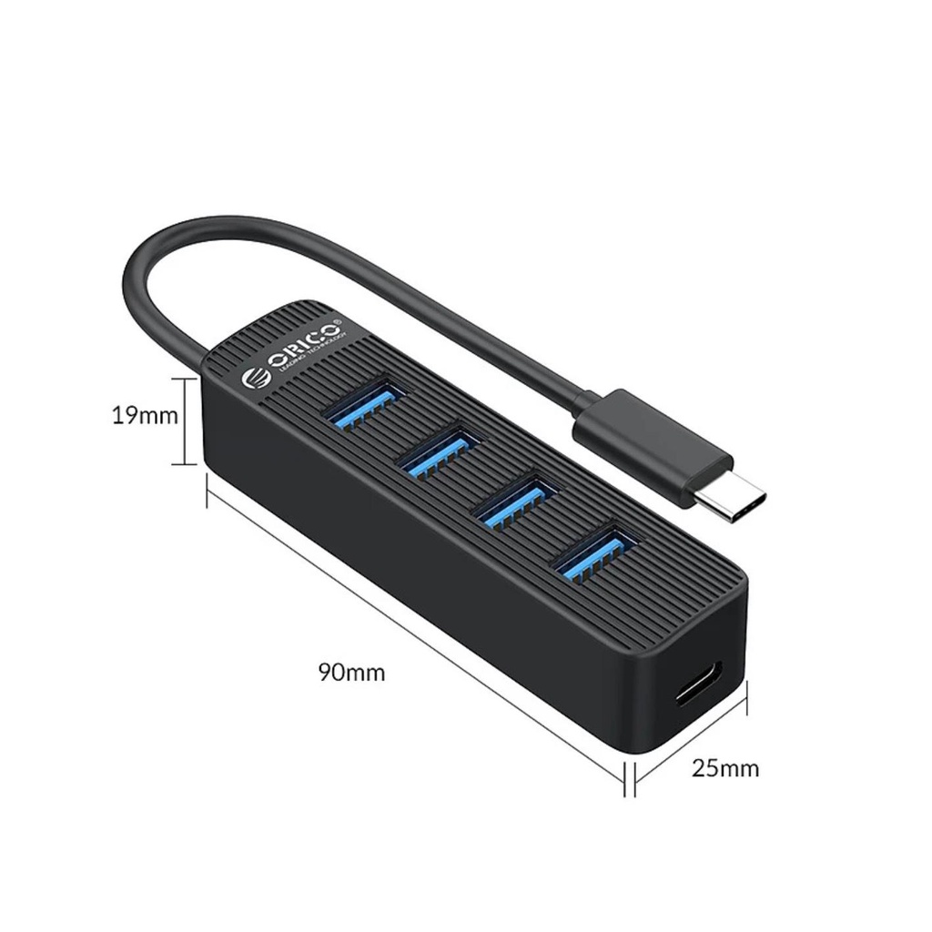 Bộ chia USB Hub 4 cổng USB 3.0 Type C Orico TWC3-4A - Hàng Chính Hãng