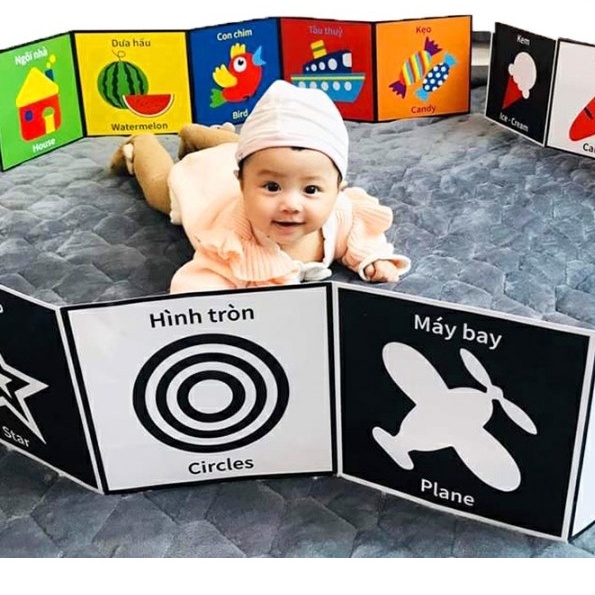 Montessori Đồ Chơi Cho Bé Đen Trắng THẺ Flash Cao Độ Tương Phản Kích Thích Thị Giác Học Hoạt Động Flashcard Cho Bé