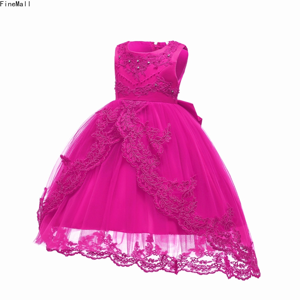 3-14 Years Baby Girls Flower Princess Dress for Birthday Wedding Party Evening Gowns