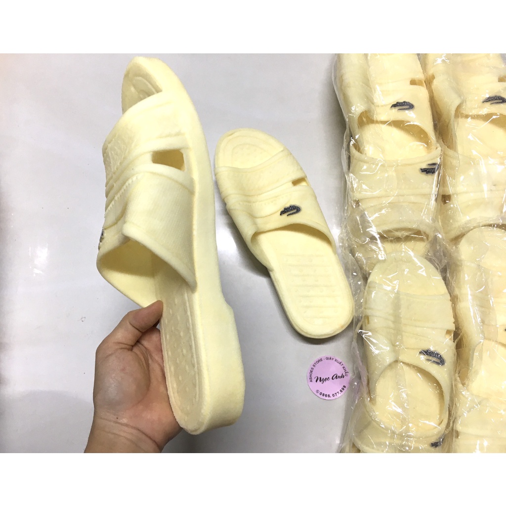 Dép nhựa nam cá sấu màu kem| AShoes VNXK