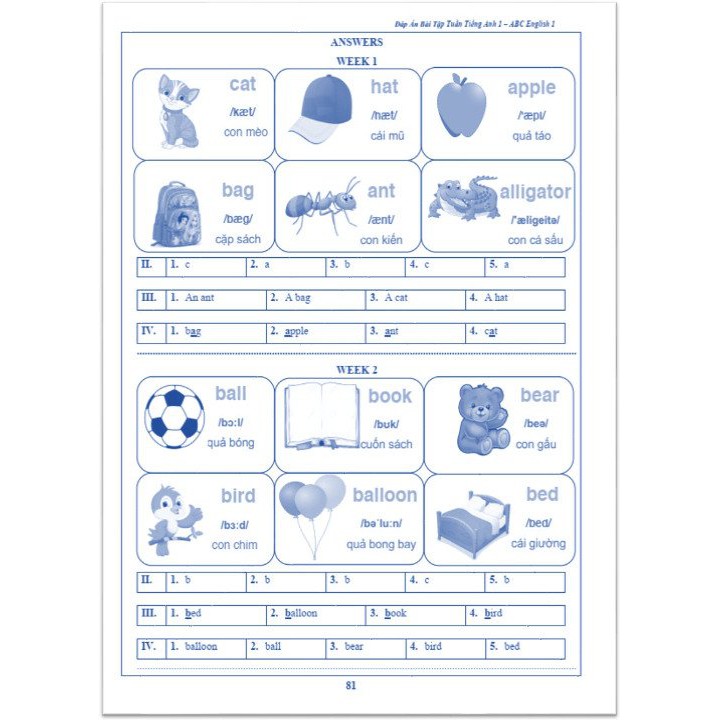Sách - Bài Tập Tuần Tiếng Anh 1 - Chương trình mới