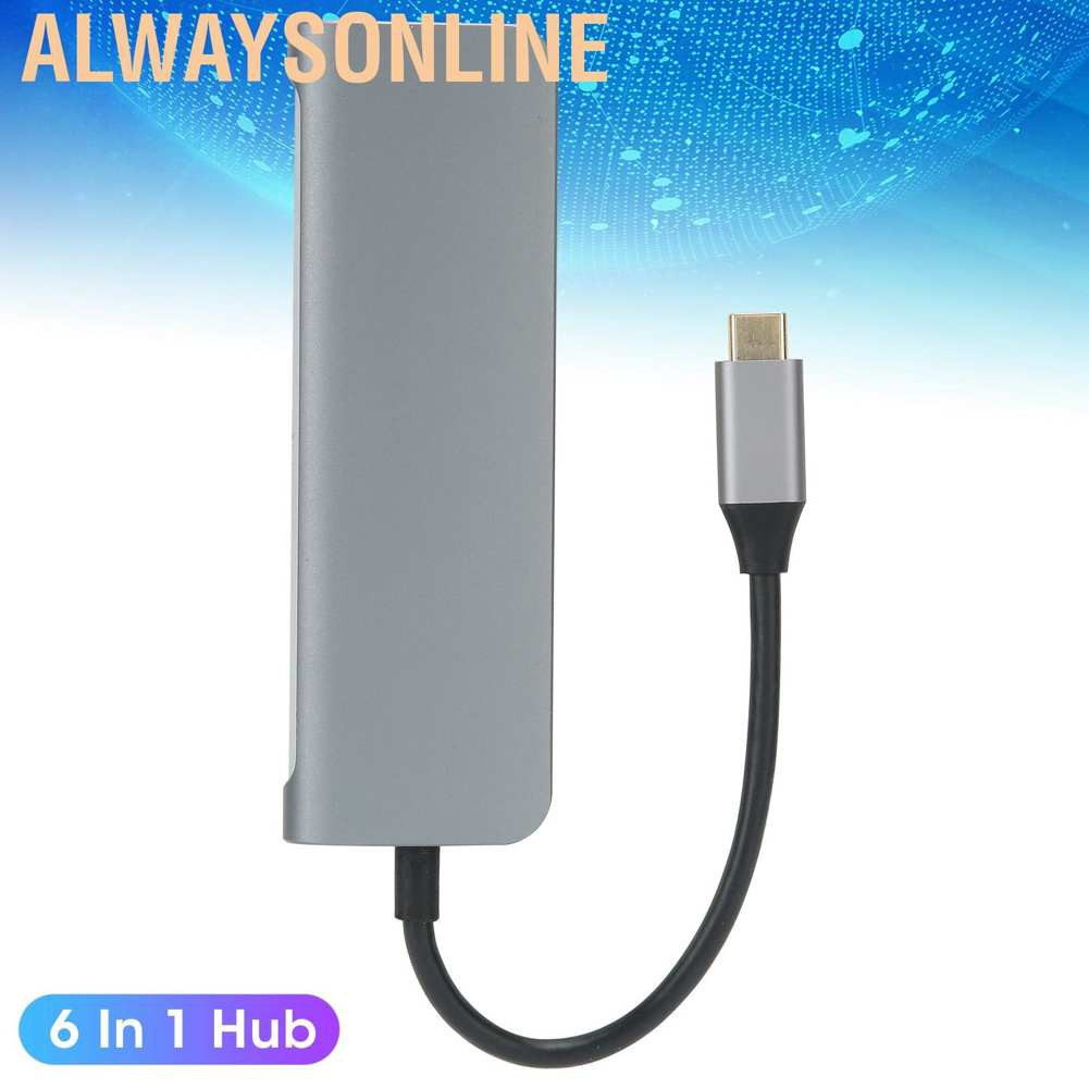 Alwaysonline 6 In 1 Hub Multifunction Adapter For Computer Office Universal YSTC9028