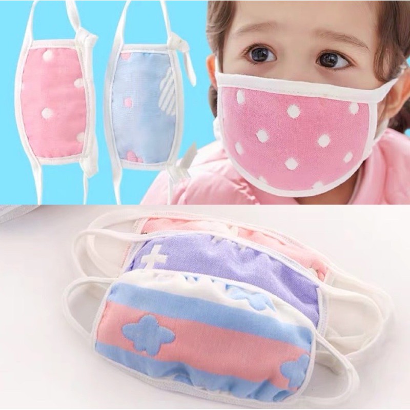 Kids_mart: Khẩu trang xô Bamboo 6 lớp thoáng khí, khẩu trang em bé,khẩu trang vải an toàn