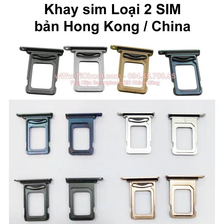 Khay sim iPhone 11 Pro, 11 Pro Max ZIN có Ron Chống Nước &amp; Lẫy Giữ Sim