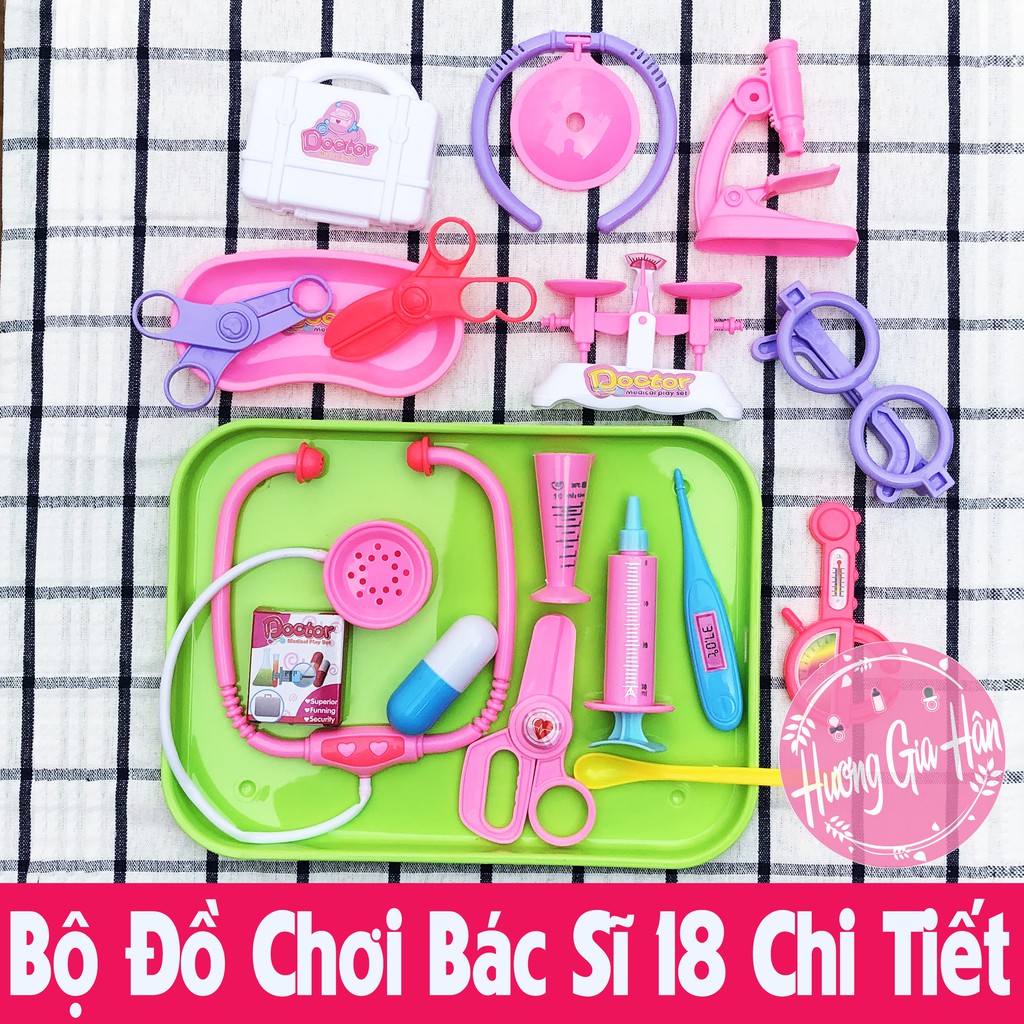 Bộ Đồ Chơi Bé Tập Làm Bác Sĩ, Y Tá Khám Chữa Bệnh 18 Chi Tiết