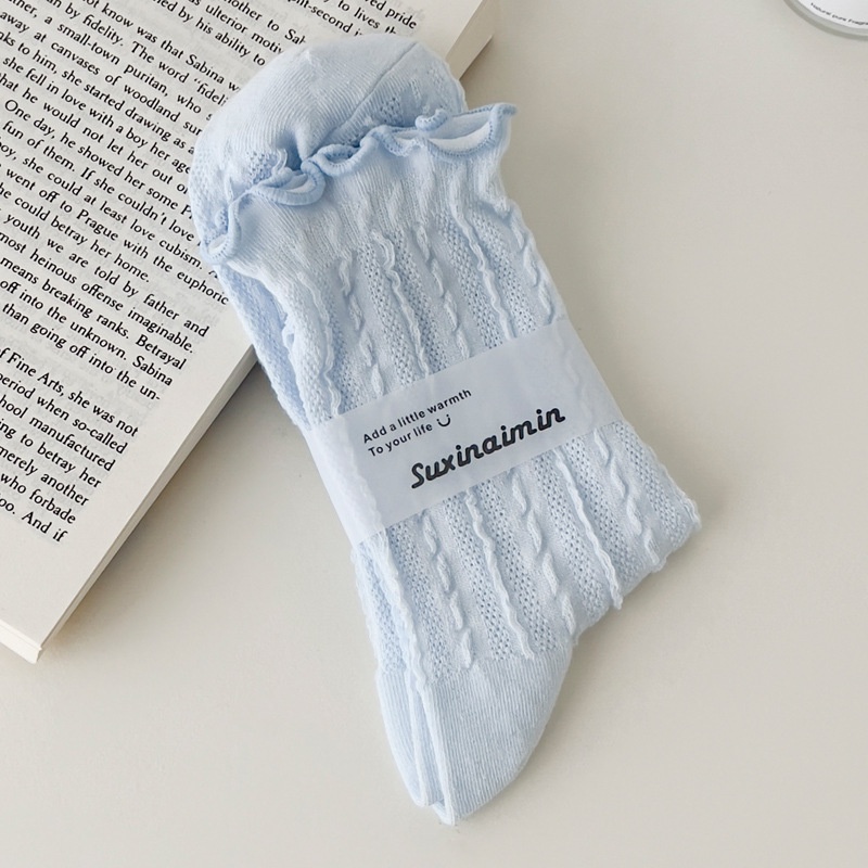 Vớ Lưới Mỏng Cổ Cao Vừa Thoáng Khí Màu Sắc Ngọt Ngào Phong Cách Nhật Bản Thời Trang Xuân Hè Cho Nữ