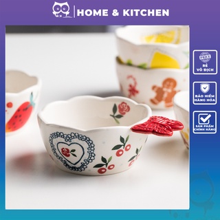 Bộ bát đĩa cherry Chén chấm cánh bướm đựng sốt chấm