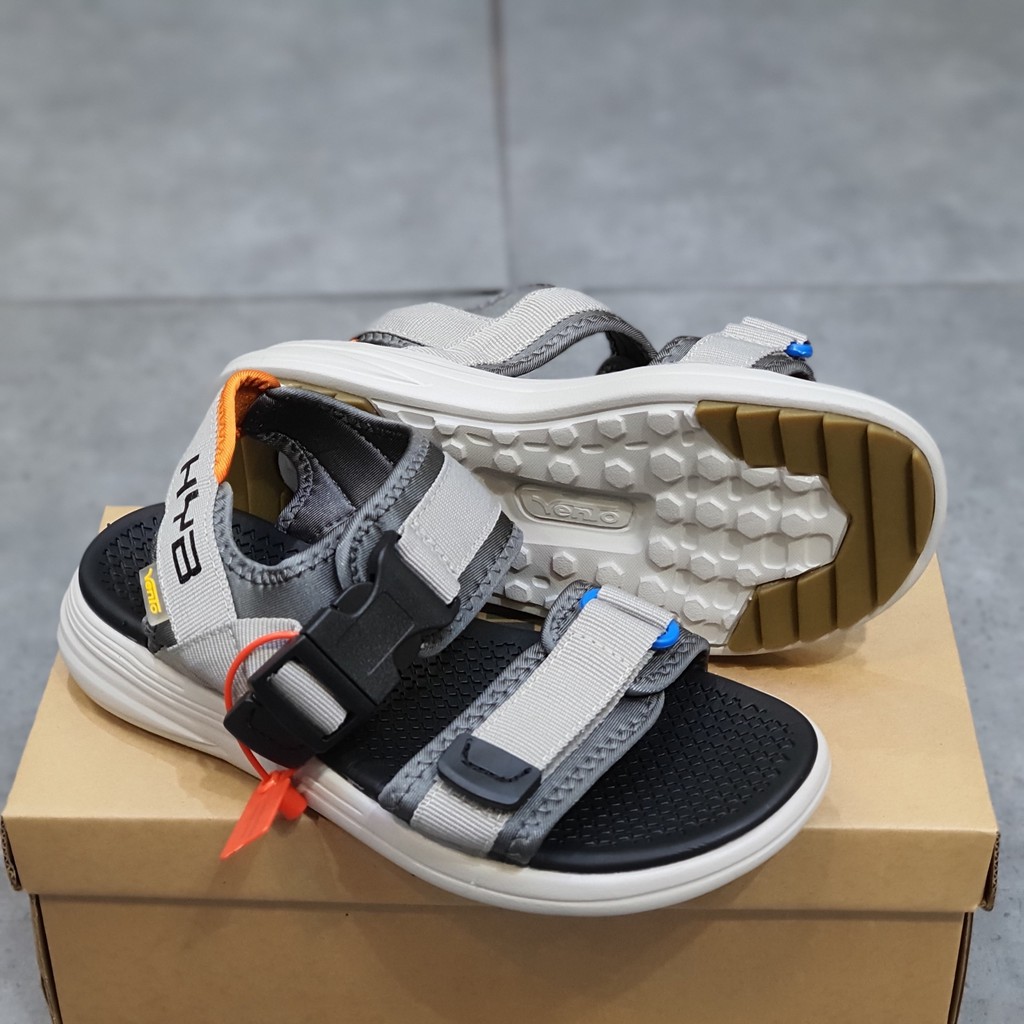 Sandal Vento nam nữ NB38 - L.Grey Orange, quai ngang, màu xám, dễ phối đồ