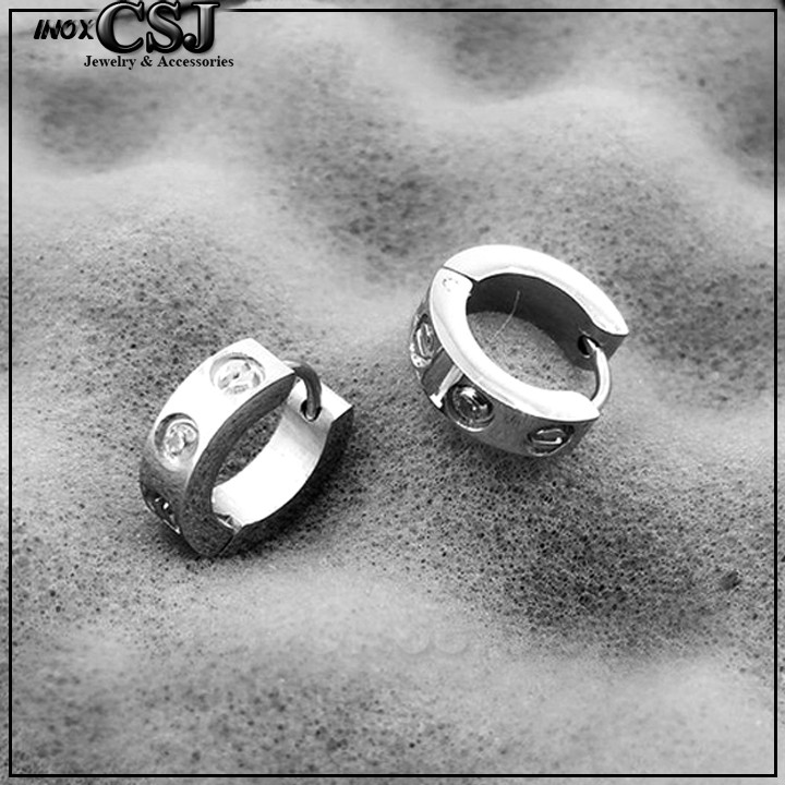 Combo Nhẫn + Bông tai Car tier titan siêu đẹp bền màu - Tặng hộp - Đem lại sang trọng, quý phái cho người đeo