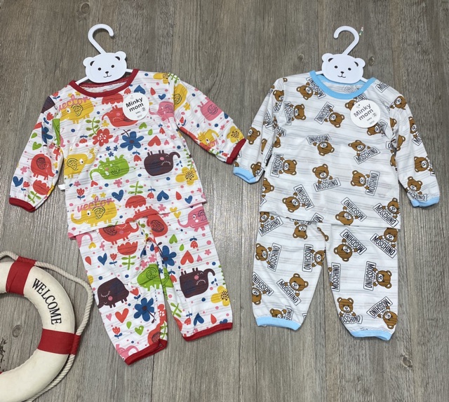 Bộ dài tay chất giấy thái hình Minky mom