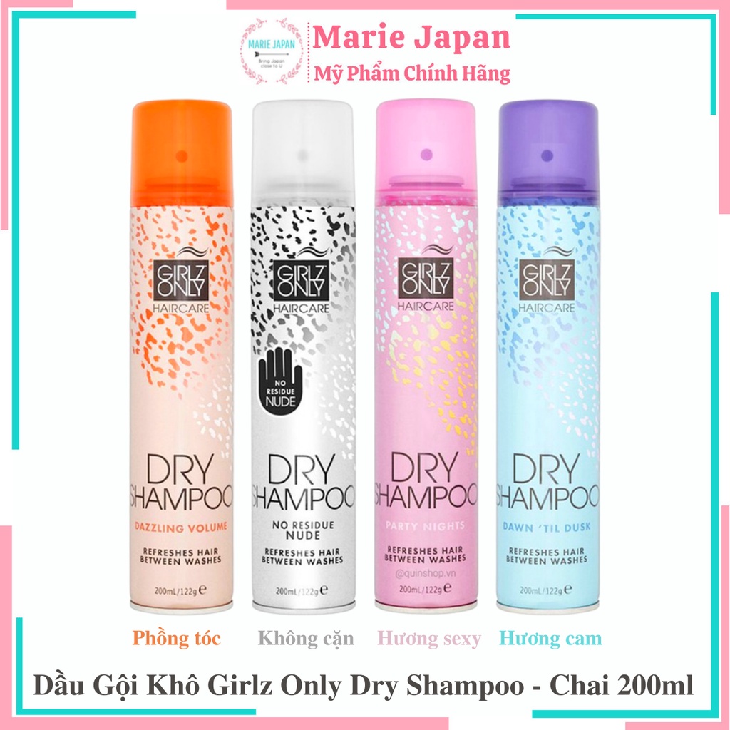 Dầu gội khô Girlz Only Dry Shampoo 200ml