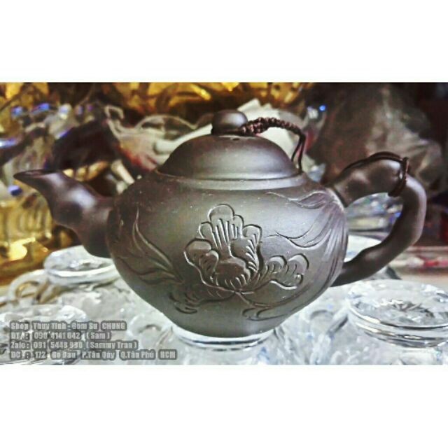 Ấm trà và 6 chung gốm Bát Tràng 300ML/500ML