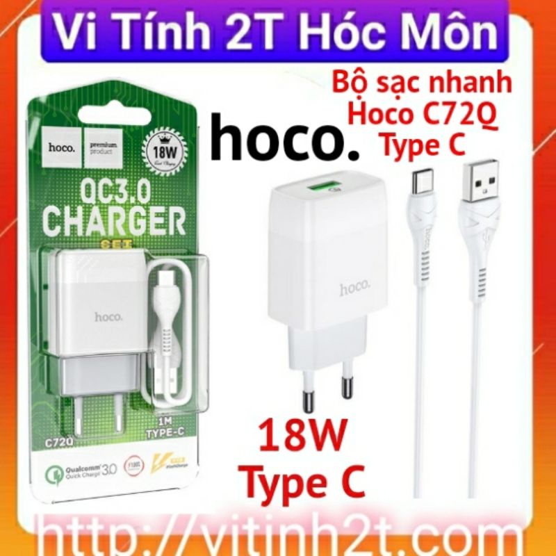 Type C Bộ sạc nhanh Hoco C72q 3.0A hóc môn