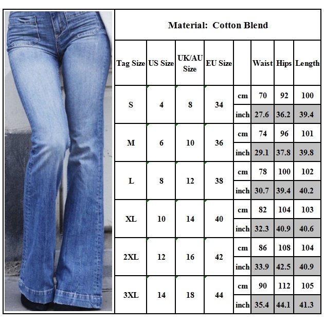 Quần jeans lưng cao ống loe vintage cho nữ