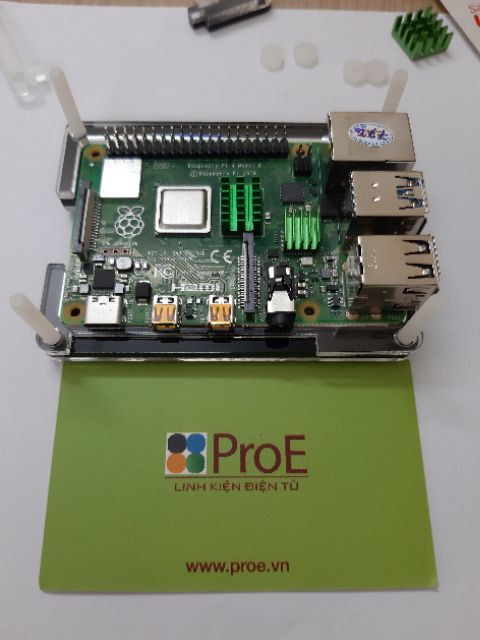 Vỏ mica cho Raspberry Pi 4 kèm quạt và tản nhiệt