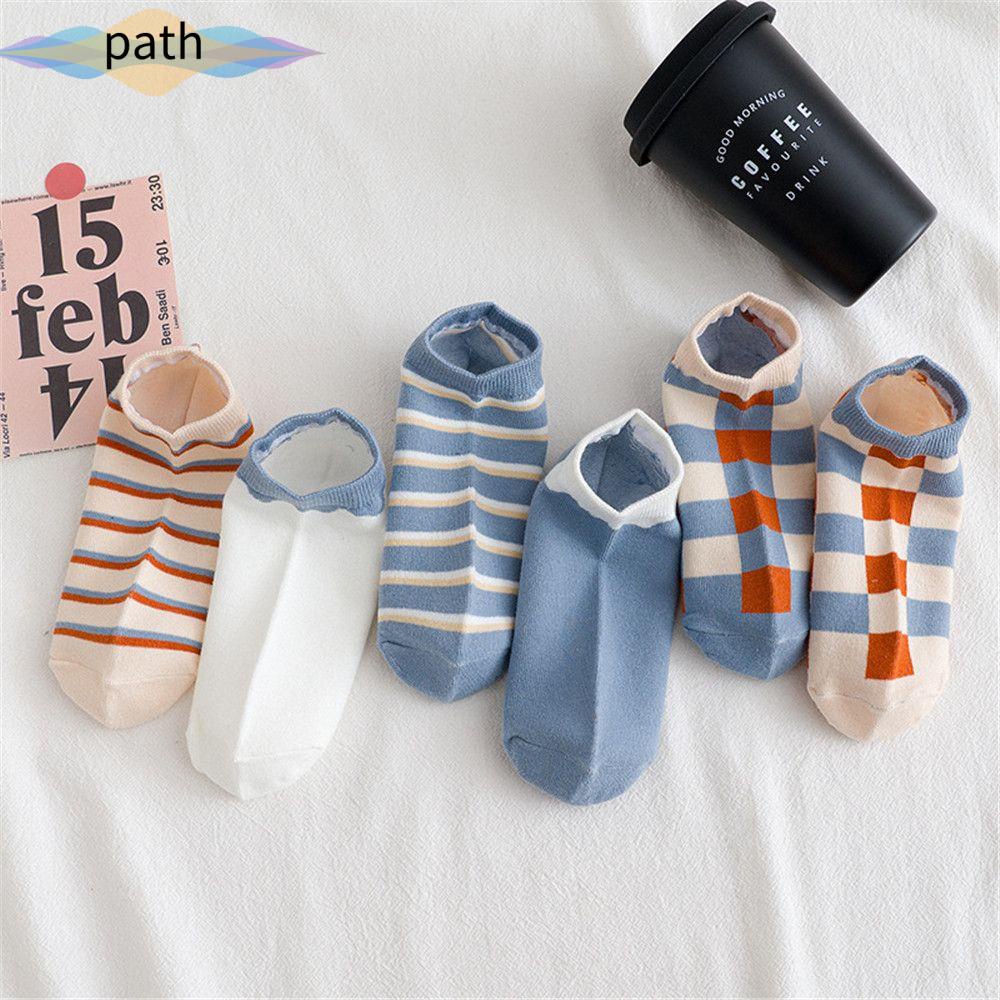 Vớ cổ thấp thoáng khí họa tiết kẻ sọc phong cách Nhật Bản thời trang dễ thương cho nữ
