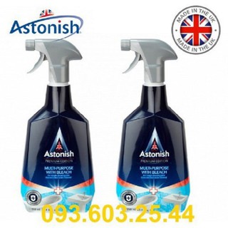 Siêu tẩy cặn canxi nhà tắm Astonish- tẩy sạch vòi inox, vách kính, bồn cầu, lavabo. Chai 750ml