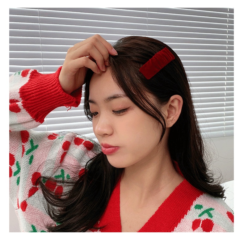Kẹp tóc nơ lớn màu đỏ