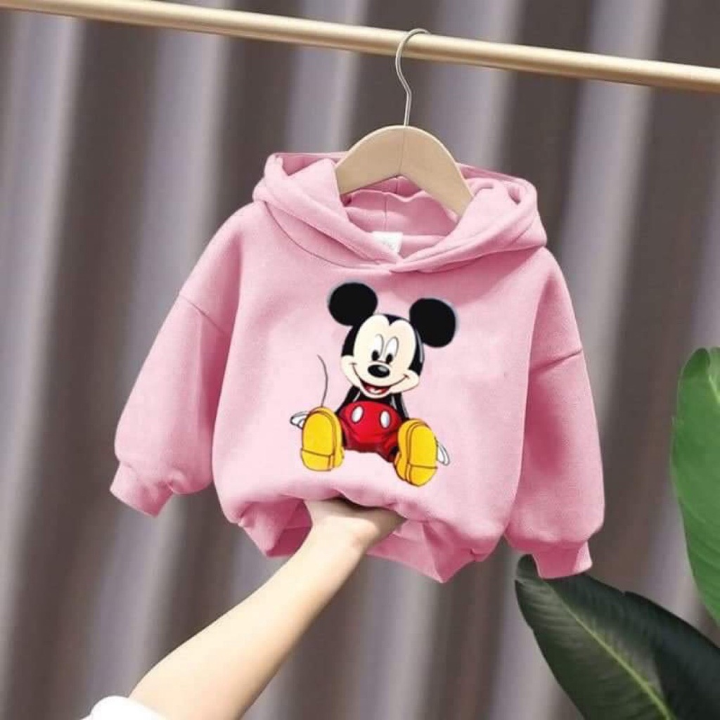 Áo nỉ hoodie trẻ em dành cho bé trai bé gái 8-25kg, hoodie cho bé in hình chuột mickey dễ thương,hàng may kĩ.HOODIE68