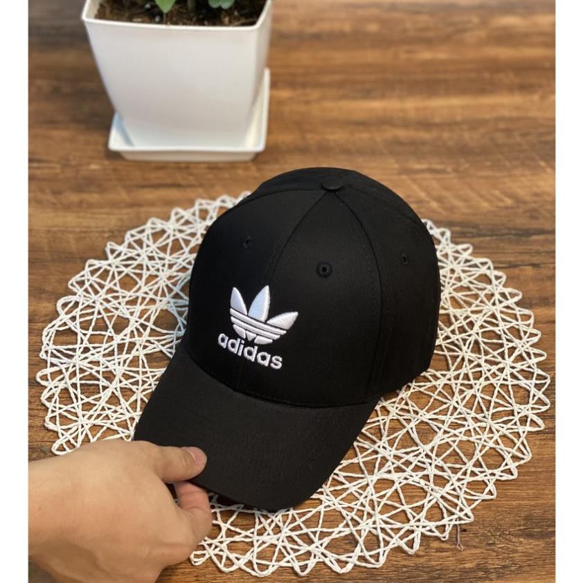 Nón kết lưỡi trai Mũ Adidas đen logo thêu trắng dành cho nam nữ Free size - Full hộp 👒