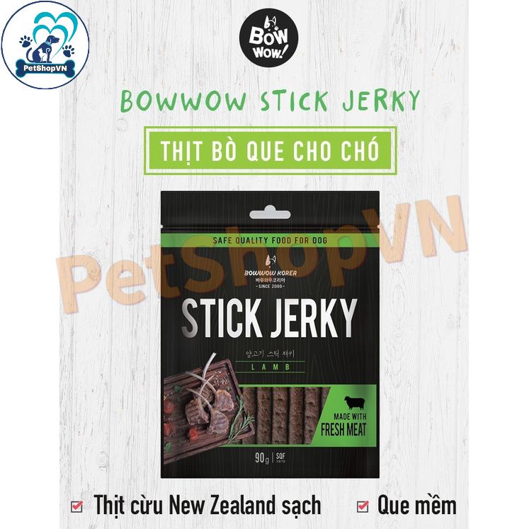 Thịt Cừu / Thịt Bò Que Cho Chó BOWWOW Túi 90G / 500G