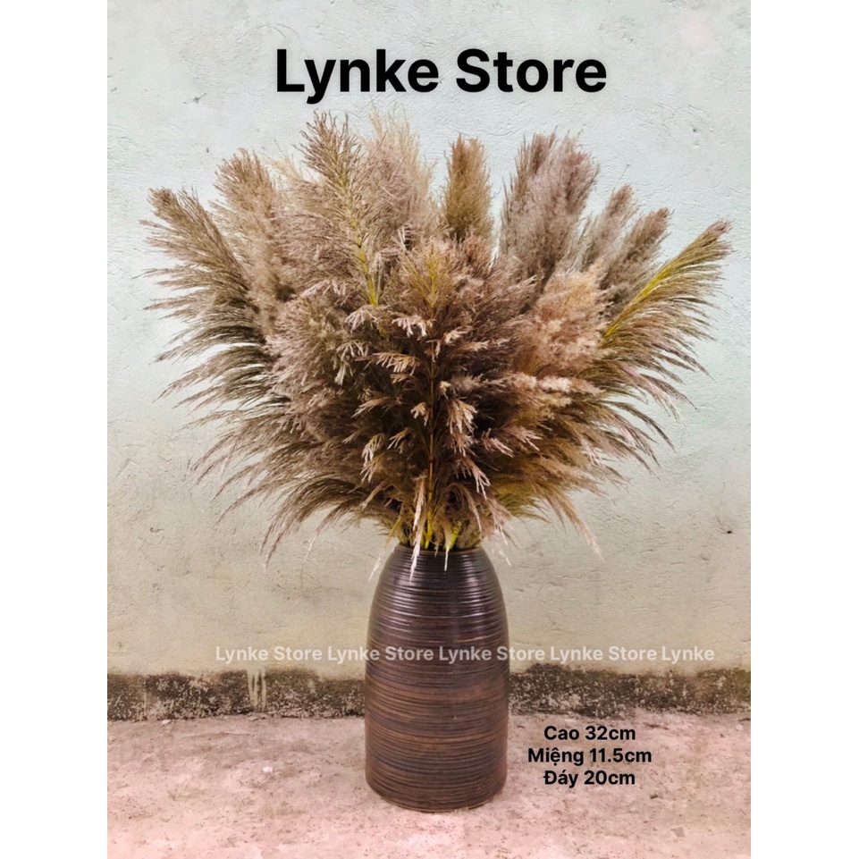 Bình Hoa Lọ Hoa Gốm Dáng Chuông To Khắc Vẽ Tay Thủ Công Gốm Sứ Bát Tràng - Lynke Store