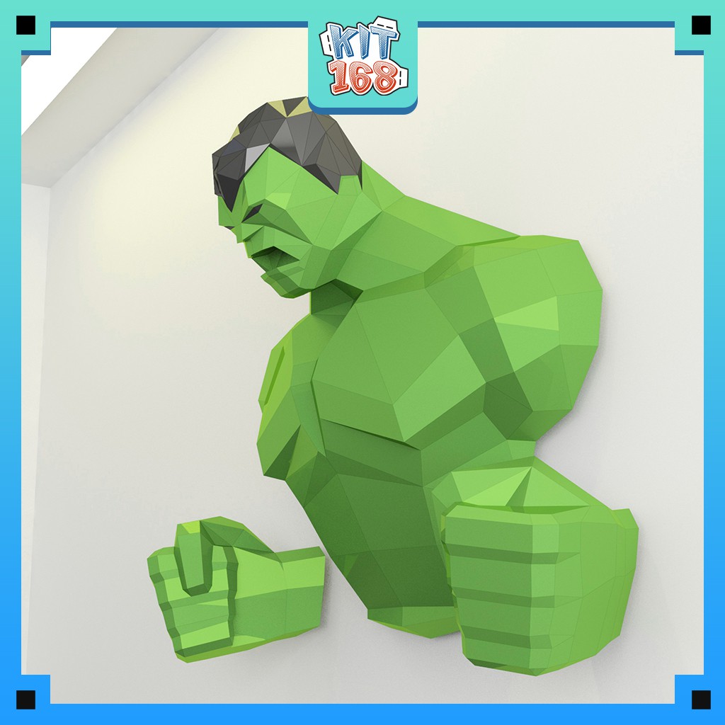 Mô hình giấy Anime Game Marvel Hulk Treo tường ver 3