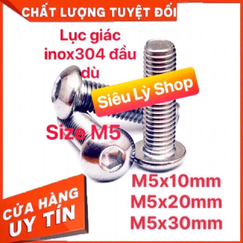 Ốc lục giác inox304 size M5(túi 5 con và 10con)