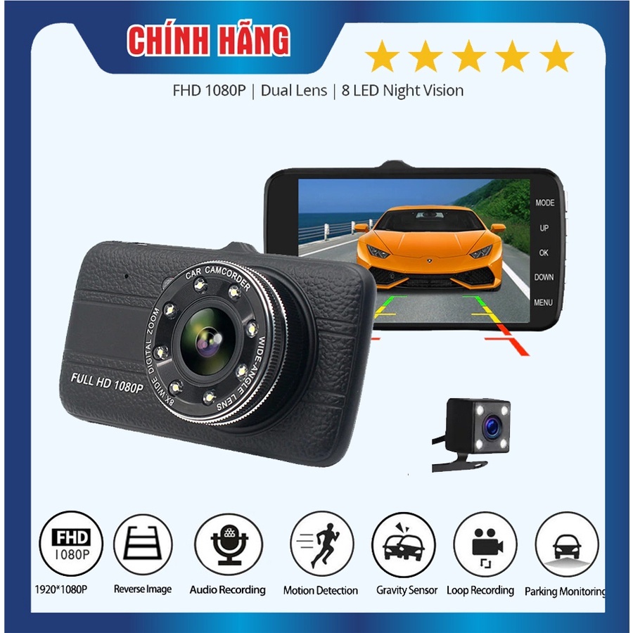 Camera hành trình ONTEK 8 Led X004 chất lượng chuẩn FULL HD 1080P