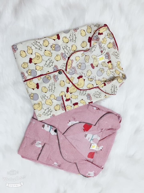 Bộ Pijama bo viền vải kate Thái