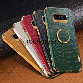 Ốp điện thoại họa tiết da cá sấu casing samsung galaxy note 8 case samsung note 9 note 10 lite case samsung note 10 plus note 20 plus case samsung note 20 ultra case samsung m60s m23 case samsung f23 m13 crocodile pattern leather ring phone case