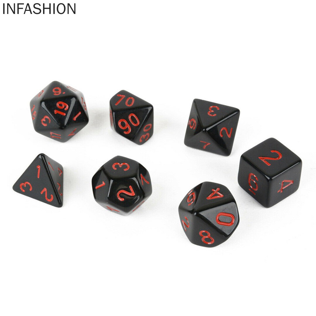 Set 7 Viên Xúc Xắc Acrylic In Chữ Số