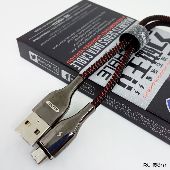 Cáp Sạc Nhanh MICRO USB Remax RC-158M Đầu Nam Châm Hít Dài 1M Cho Android - BH 1 Năm - Hưng Long PC