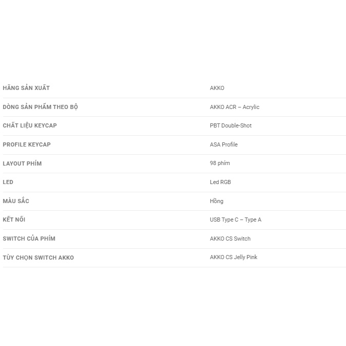 Bàn phím cơ AKKO ACR98 Pink