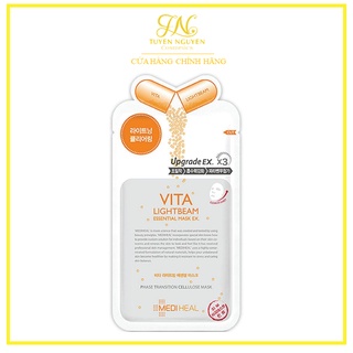 Mặt nạ dưỡng trắng, mờ vết thâm mediheal vita lightbeam essential mask ex 25ml - vita