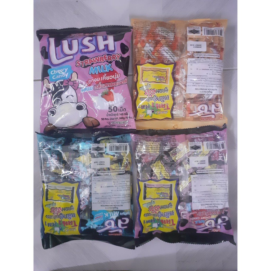 Kẹo bò sữa Thái Lan LUSH vị sữa-dâu-mật ong 160g